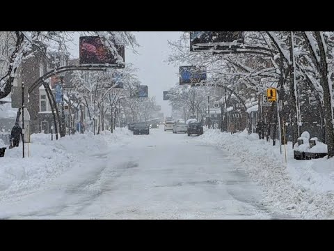 4K HDR QUEBEC CITY ICE AND SNOW ️ STORM WINTER BLIZZARD FUN TIMES IN ...