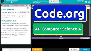 Code.org Lesson 8.3 Mutator Methods | Tutorial with Answers | Unit 2 Computer Science A (CSA)