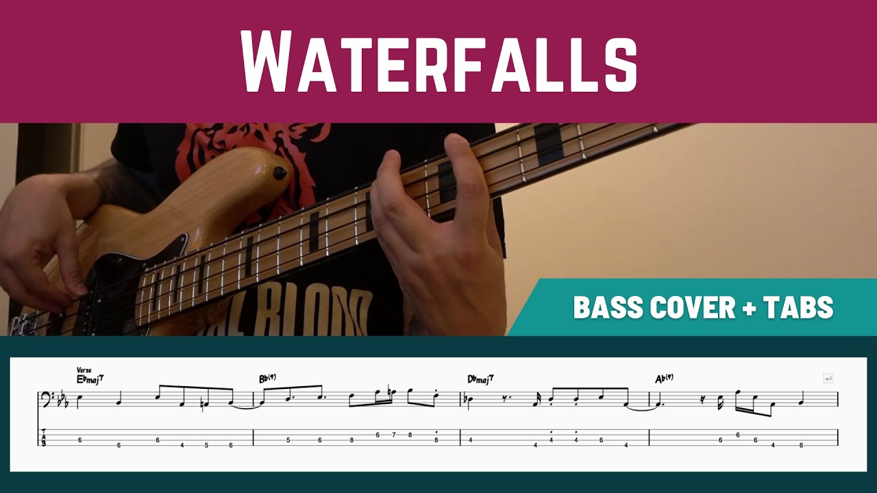 TLC Waterfalls (Bass Cover + PlayAlong TAB) YouTube
