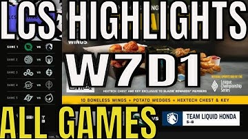 LCS Spring 2023 W7D1 Highlights ALL GAMES - FLY vs TL, TSM vs IMT, C9 vs EG, 100 vs GG, CLG vs DIG