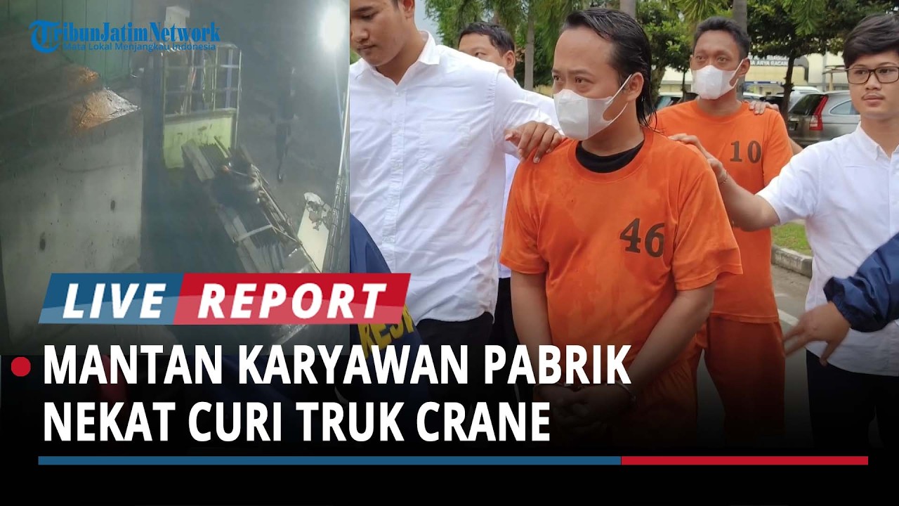 Kecanduan Judol, Mantan Karyawan Pabrik di Mojokerto Nekat Curi Truk Crane,Panik Aksinya Viral