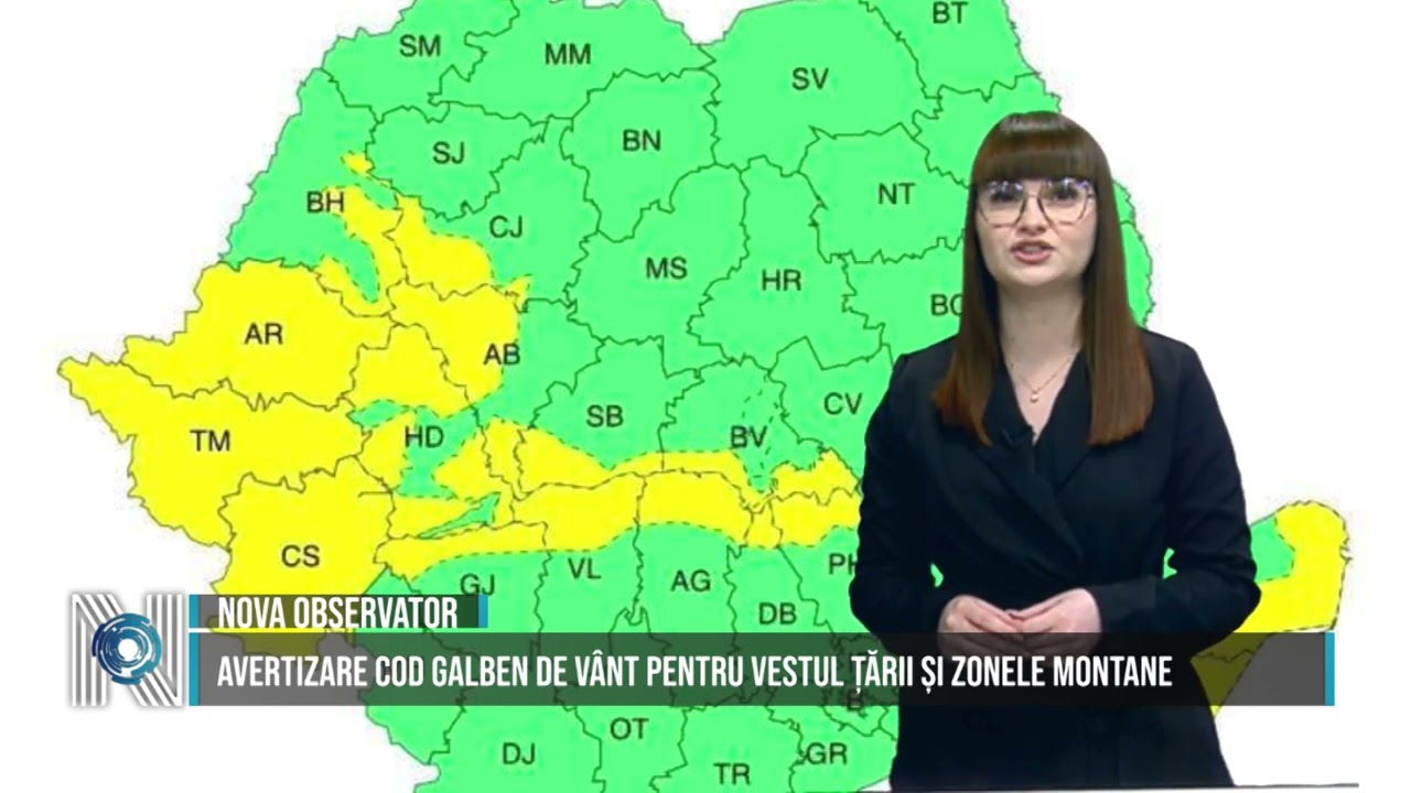 Avertizare cod galben de vânt pentru vestul țării și zonele montane