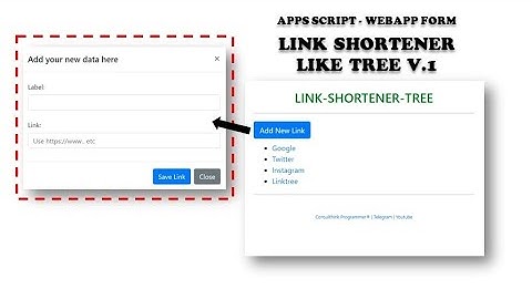 Google Apps Script - Link Shortener Like a Tree V.1 | Realtime Database in Google Sheets