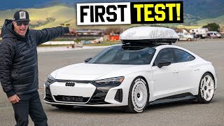 How fast is Ken Block’s all-electric Audi RS e-tron GT? Speed tests for science!