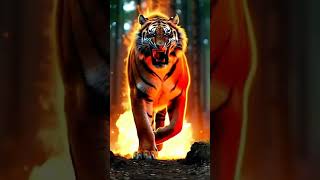 Angry Tiger Fire Lion Angry Tiger Epic Power Of Angry Tiger