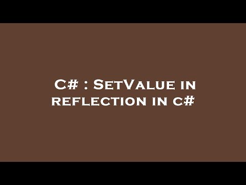 C# : SetValue