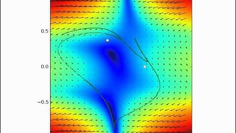 The driven Van der Pol attractor and its vector field.