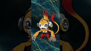 Kakamon el Son Goku (o Sun Wukong) con Auriculares #digimon #short #shorts