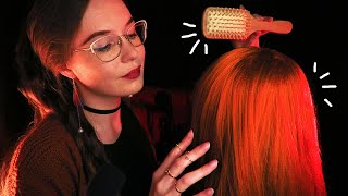 4 Mics, Lots of Hair Brushing 🔥 Fireplace Sounds 🔥 QUAD HAIR PLAY [no pigeons whatsoever 🐦]