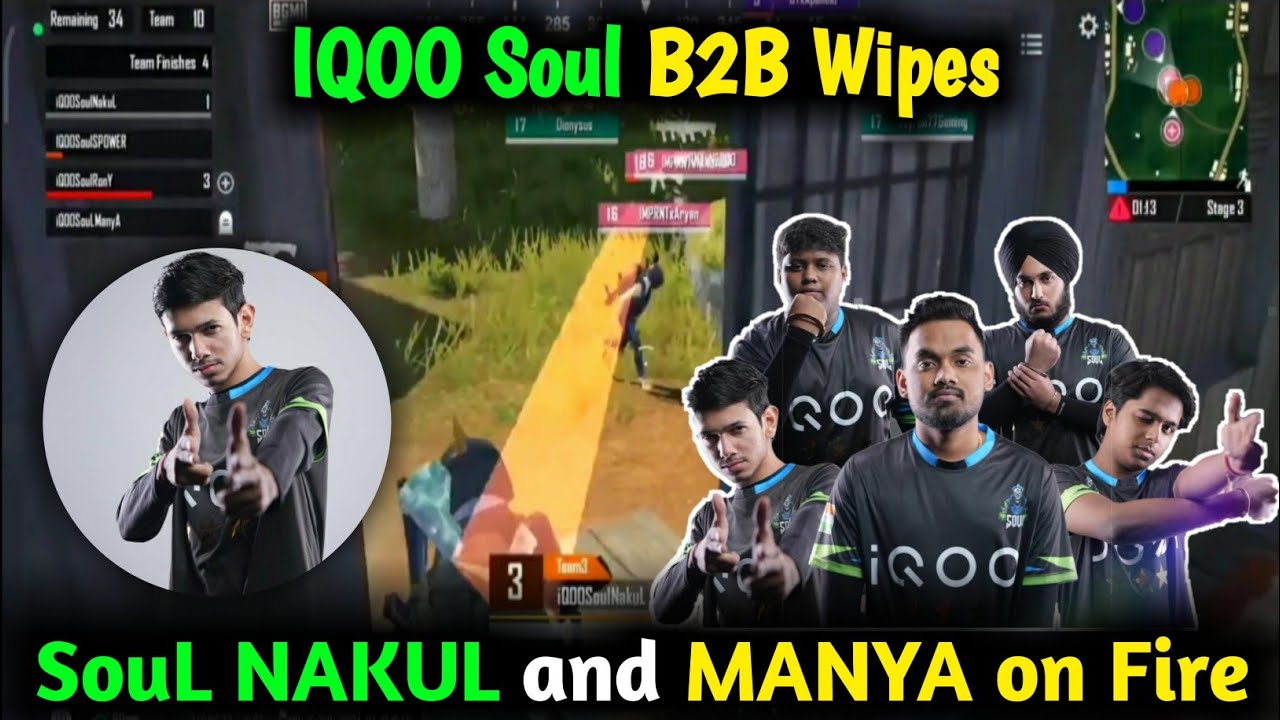 SouL NAKUL & MANYA on Fire 🔥 1v4 Clutch Team IQOO SouL 🚀 - YouTube