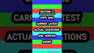 Usps Mail Carrier Latest Actual Questions And Verified Answe Latest
