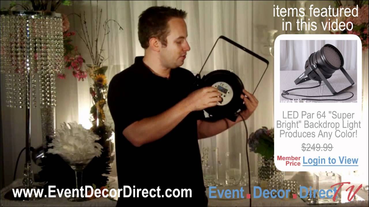 Event Decor Direct TV - Demo of our Par 64 Super Bright LED Light - Produces ANY Color!