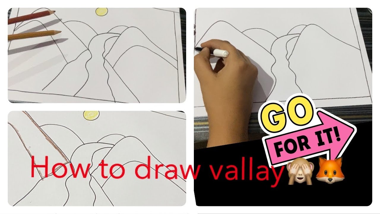 How To Draw A Valley Step By Step. Very Easy