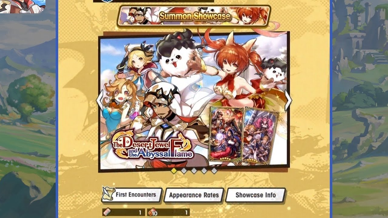 Dragalia Lost - Five [The Desert Jewel and the Abyssal Flame] Tenfold Summons (iOS)