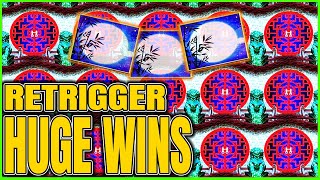 The Craziest DOUBLE BONUS RETRIGGER! Autumn Moon Dragon Link Slot screenshot 2