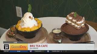 Sakura milk tea at Bru Tea Cafe