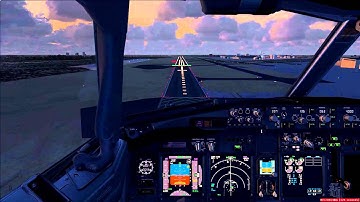 [HD] FSX PMDG 737 NGX RJAA Sunset Landing