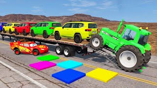 Flatbed Truck Mcqueen Transportation With Truck - Pothole Vs Car - Beamng.drive