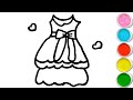 How To Draw and Paint Cute Dress 👗 Easily Together | Painting, Coloring for Toddlers & Beginner
