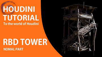 [Houdini tutorial] RBD Broken tower for Beginners / RBD 타워 부수기 튜토리얼 (Easy to follow)