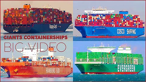 4K GIANT CONTAINERSHIPS 300m-400m - BIG Ship Spotting VIDEO