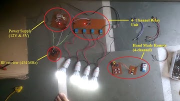 home automation using RF module (works on 434 MHz)  module with Hand made remote !!