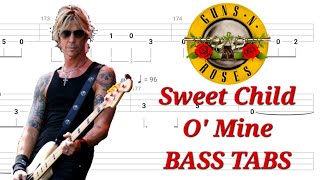Guns N' Roses - Sweet Child O' Mine BASS TABS | Cover | Tutorial | Lesson