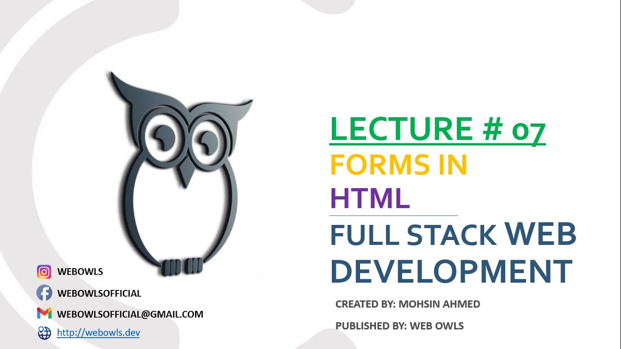 Learn Web Development | Lecture 07 - Forms in HTML (Part 2) - YouTube