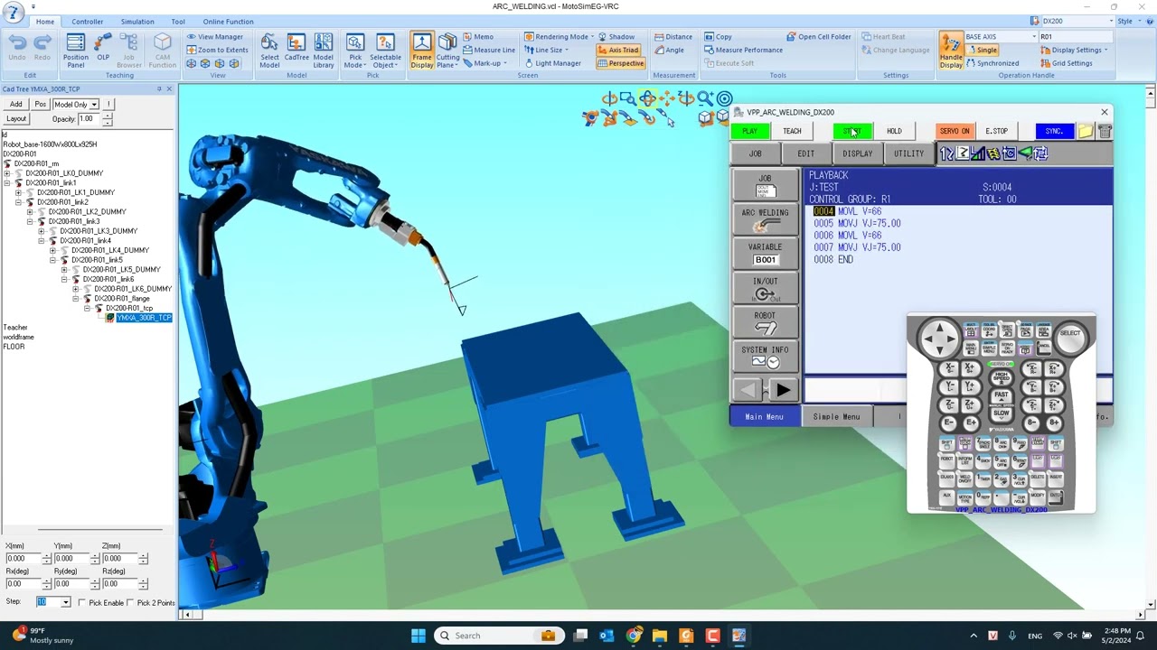 MotoSim Robot Yaskawa Arc Welding Simulation - Part1