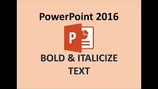 PowerPoint 2016 - نص عريض ومائل - كيفية إنشاء كلمات مائلة ومائلة في MS Microsoft