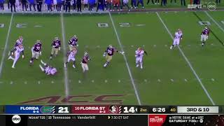 Seminole Moment: Jordan Travis's Incredible Scramble vs. Florida (2022)
