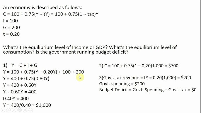 SOLVED: 2. Given that: Y=C+I+G+(X-M) C=ca+c1 Yd ( Hint Yα=Y-T) T=T0+t Y  M=M0+m Y (a) Find the equilibrium level of GDP (b) If C=100+0.60 Yj and  imagine the investors spent $ 4000
