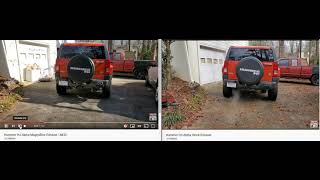 Magnaflow vs Stock Exhaust side-by-side sound comparison - Hummer H3 Alpha Listen with earbuds 2009 Hummer H3 Magnaflow Exhaust