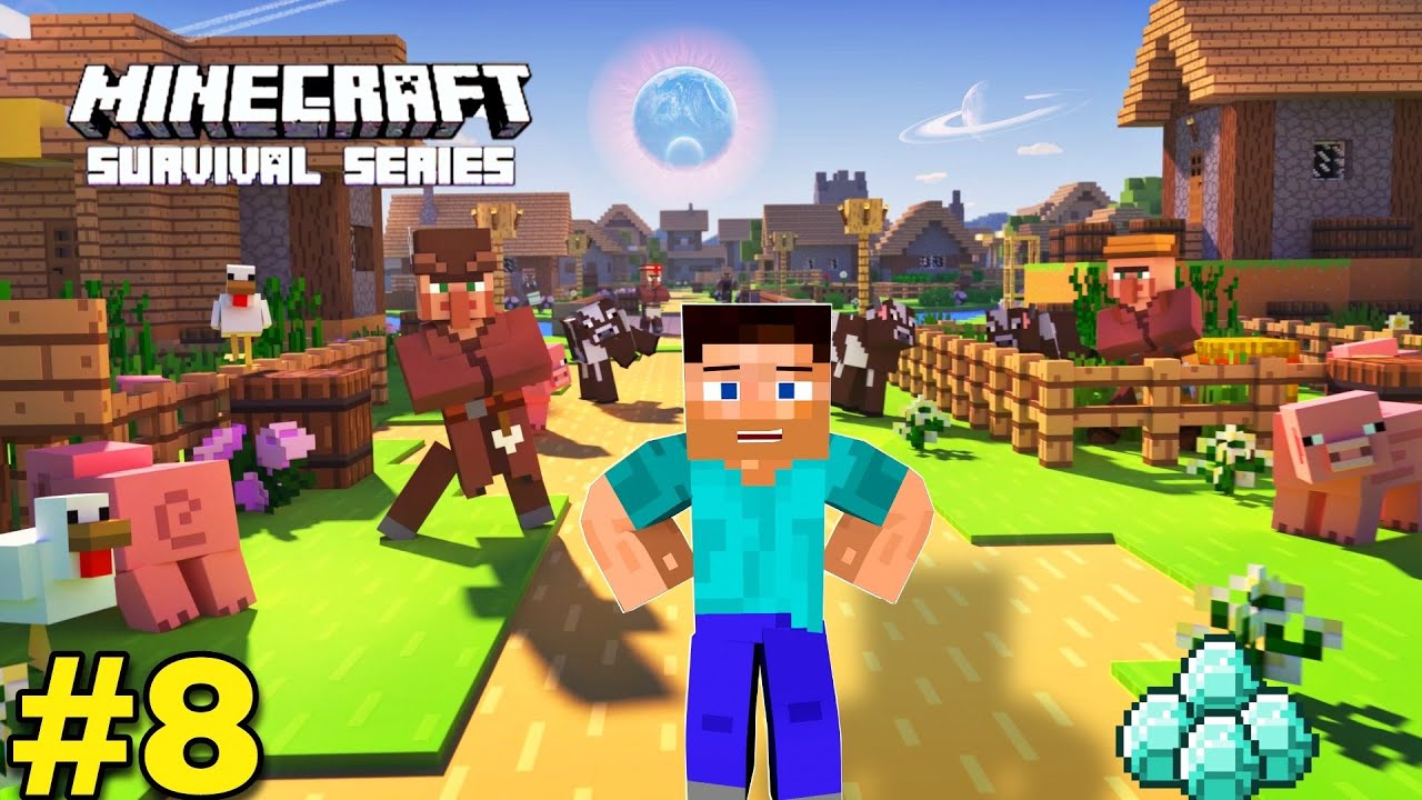 I FOUND A VILLAGE IN MINECRAFT SURVIVAL SERIES EPISODE #8 | SURVIVAL ...