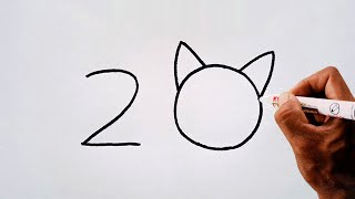 skill menggambar kucing diawali nomor 20