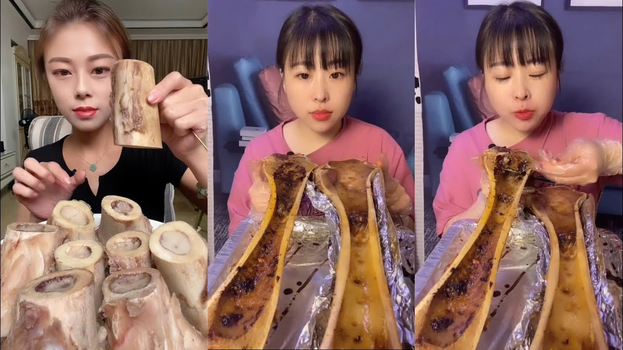(NEW VIDEO) ASMR MUKBANG CHINA EAT BEEF BONE MARROW, THÁNH ĂN TUỶ XƯƠNG CAY, 吃牛骨髓, 골수를 먹다 #154