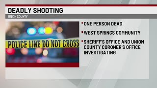 Man killed in Union Co. shooting, deputies say