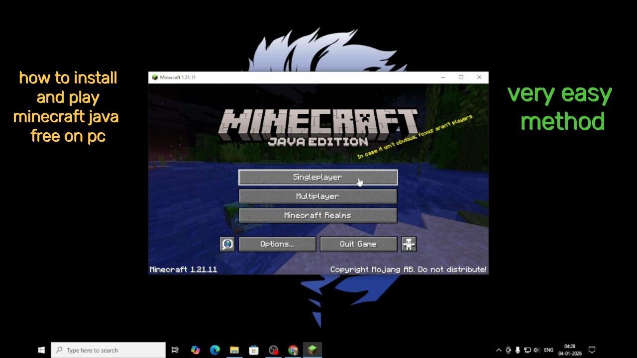 how to install and play minecraft java free in pc. 
