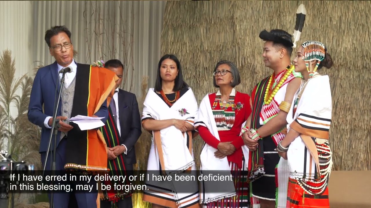 Father's Indigenous Angami Wedding Blessing, Nagaland