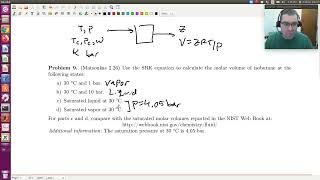 SRK Cubic Equation of State Example 2 (Chapter 2, Problem 9)