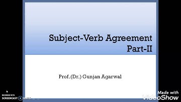 Subject-Verb Agreement Part-2 by Prof.(Dr.) Gunjan Agarwal
