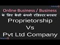 Proprietorship vs Partnership vs Private Limited Company- All About Company Registration in INDIA