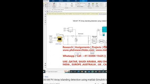 100 kW PV Array islanding detection - Islanding detection - PV array islanding -MATLAB SIMULINK