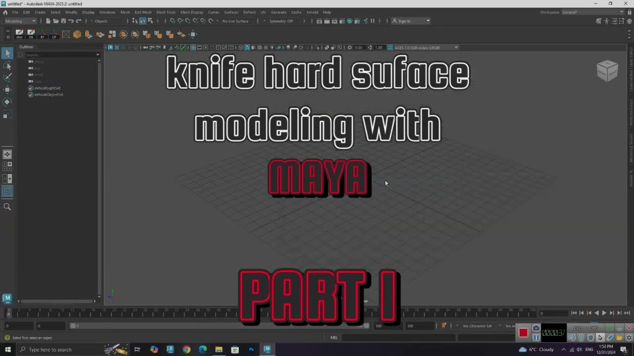 Tutorial knife modeling in Maya and rendering with ai , part 1