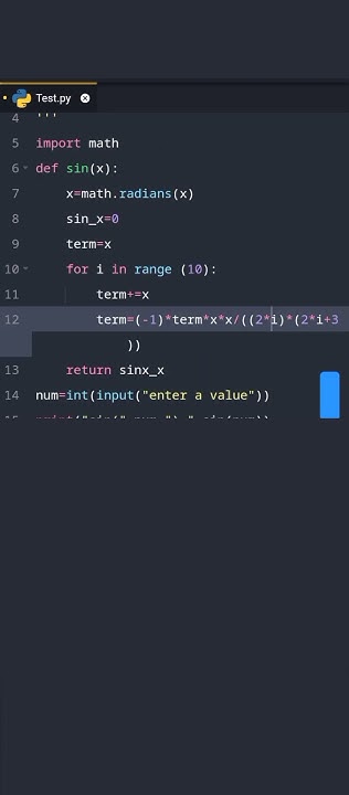 find the sine using python - YouTube