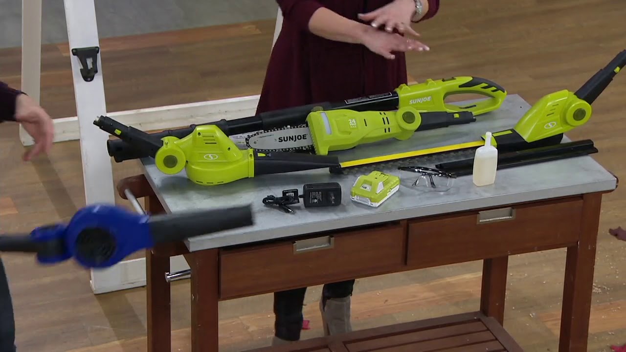 Sun Joe 24V 3in1 Cordless Blower, Pole Saw & Trimmer on QVC YouTube