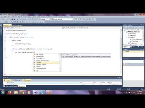 Dot Net-C# How To Add Two Numbers Windows Application
