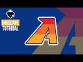 retro letter A race sport logo inkscape tutorial