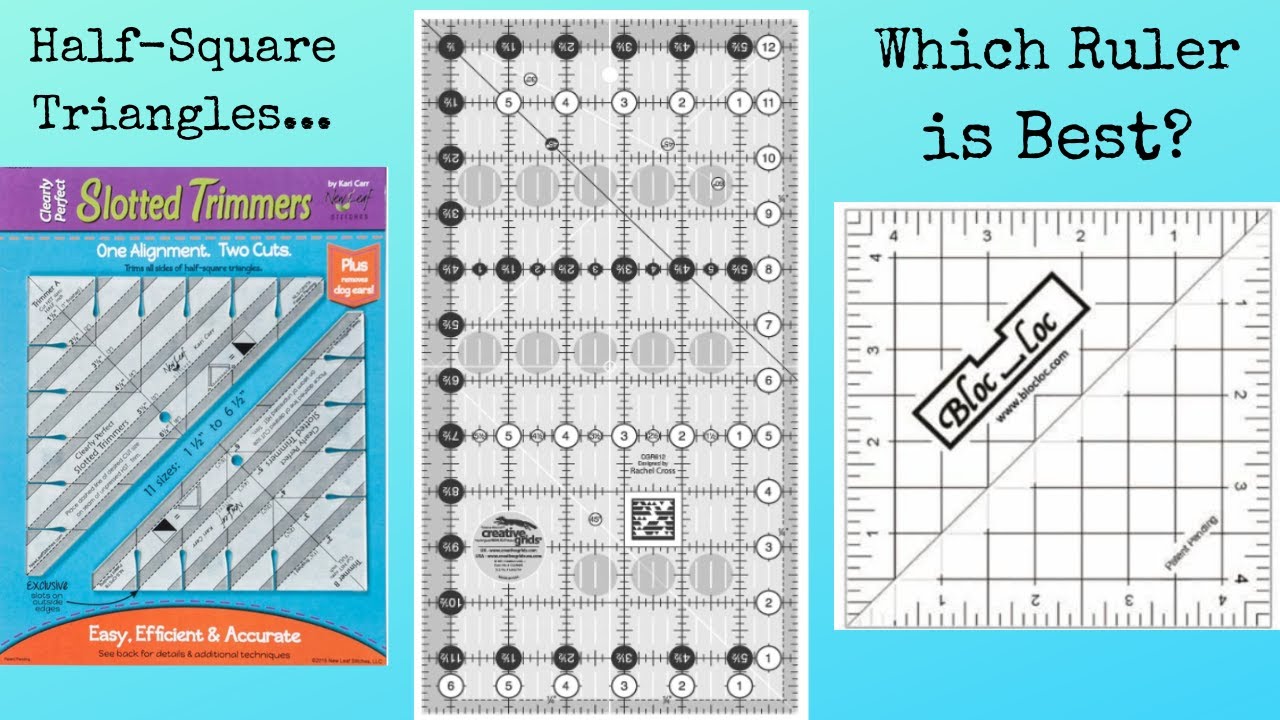 Trimming Half-Square Triangles : 3 Different Rulers #quilting #sewing  #technique 