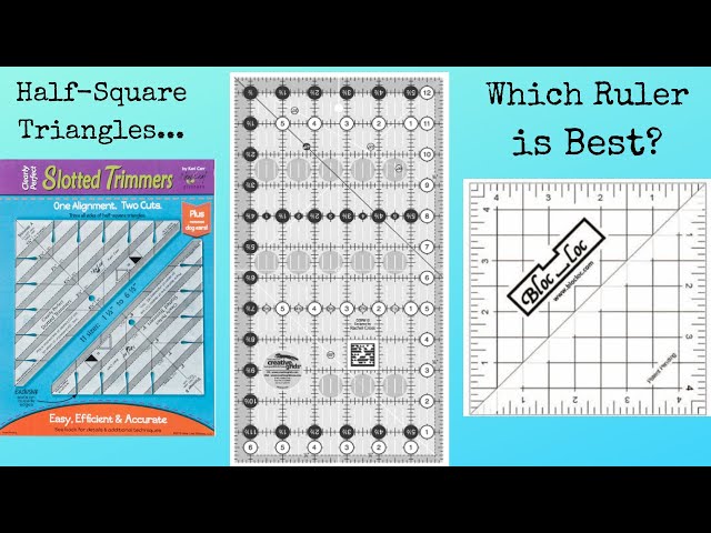 Bloc LOC Half Square Triangle Multiple-Size 3-1/2 Quilting Ruler with Grid Lines for Quilters